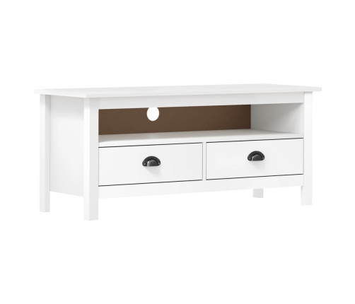 Mueble de TV Hill madera maciza de pino blanco 110x40x47 cm