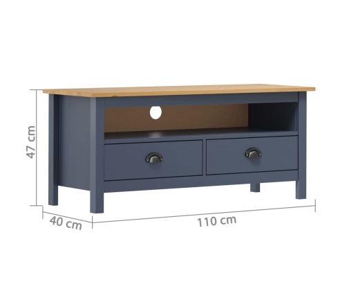 Mueble de TV Hill madera maciza de pino gris 110x40x47 cm