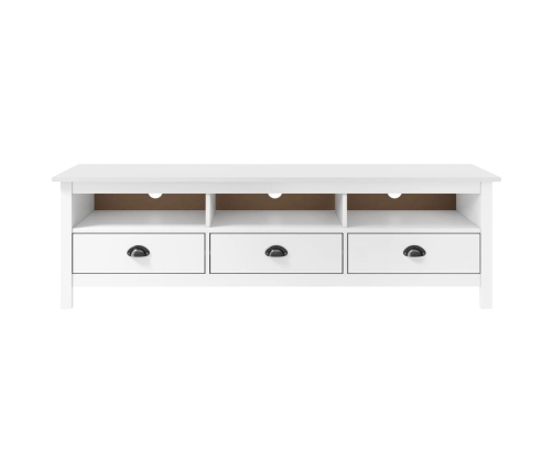 Mueble de TV Hill madera maciza de pino blanco 158x40x47 cm