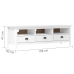 Mueble de TV Hill madera maciza de pino blanco 158x40x47 cm