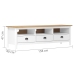 Mueble de TV Hill madera maciza de pino blanco 158x40x47 cm