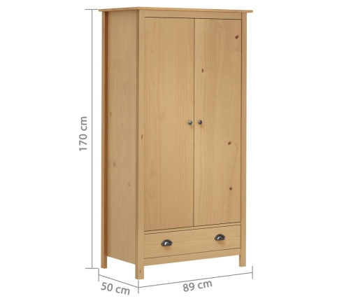 Armario de 2 puertas Hill madera maciza pino 89x50x170cm