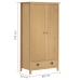 Armario de 2 puertas Hill madera maciza pino 89x50x170cm