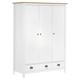 Armario de 3 puertas Hill Range madera pino blanco 127x50x170cm