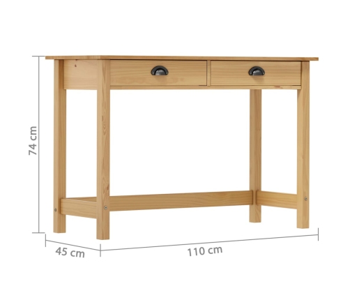 Mesa consola Hill con 2 cajones madera pino 110x45x74 cm