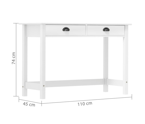 Mesa consola Hill con 2 cajones madera pino 110x45x74 cm