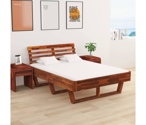 Estructura de cama de madera maciza de acacia 140x200 cm