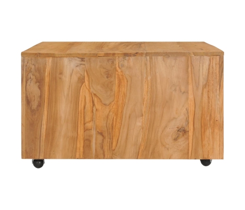 Mesa de centro de madera de teca maciza 80x80x40 cm