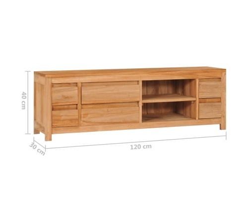 Mueble de TV de madera maciza de acacia 120x30x40 cm