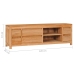 Mueble de TV de madera maciza de acacia 120x30x40 cm