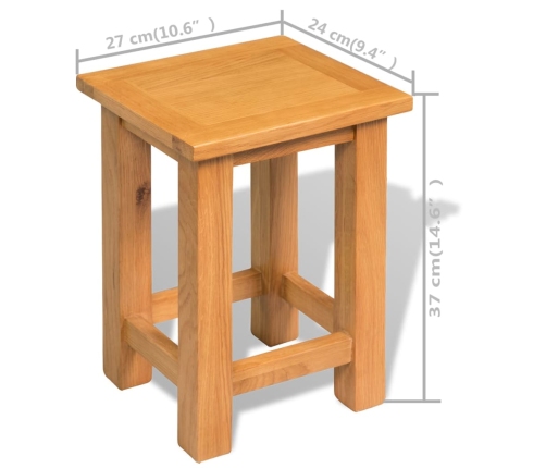 vidaXL Mesas auxiliares 2 unidades madera maciza de roble 27x24x37 cm