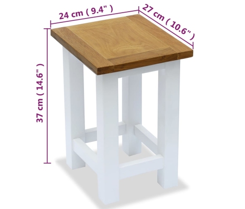 Mesas auxiliares 2 unidades madera maciza de roble 27x24x37 cm