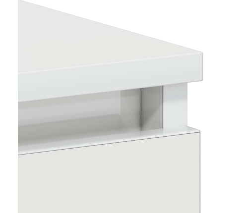 Escritorio de madera contrachapada blanco brillo 90x45x76 cm