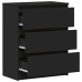 Aparador de madera contrachapada negro 60x35x76 cm