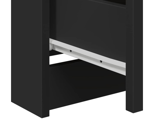 Aparador de madera contrachapada negro 60x35x76 cm