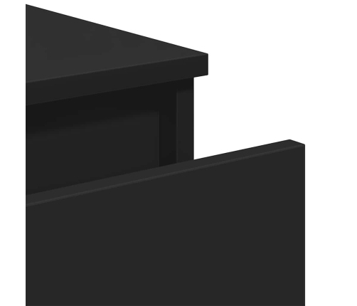 Aparador de madera contrachapada negro 60x35x76 cm
