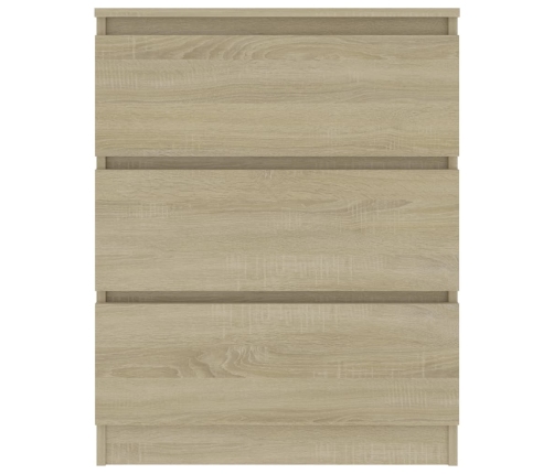 Aparador de madera contrachapada color roble Sonoma 60x35x76 cm