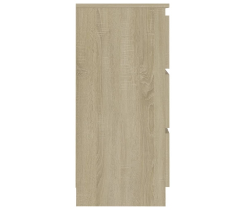 Aparador de madera contrachapada color roble Sonoma 60x35x76 cm