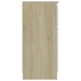 Aparador madera contrachapada blanco y roble Sonoma 60x35x76 cm