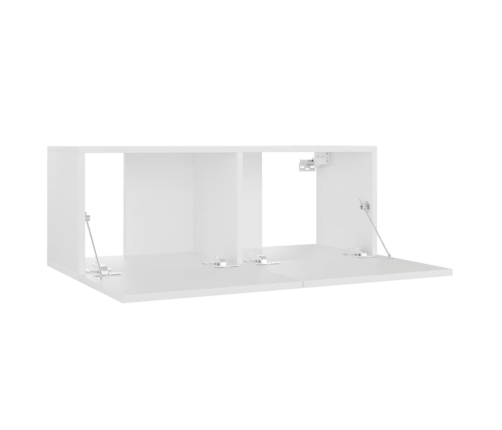 Mueble para TV madera contrachapada blanco 80x30x30 cm