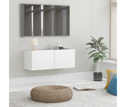 Mueble para TV madera contrachapada blanco 80x30x30 cm