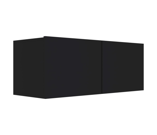 Mueble para TV madera contrachapada negro 80x30x30 cm