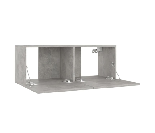 Mueble para TV madera contrachapada gris hormigón 80x30x30 cm