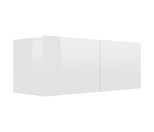 Mueble TV madera contrachapada blanco brillante 80x30x30 cm