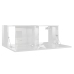 Mueble TV madera contrachapada blanco brillante 80x30x30 cm