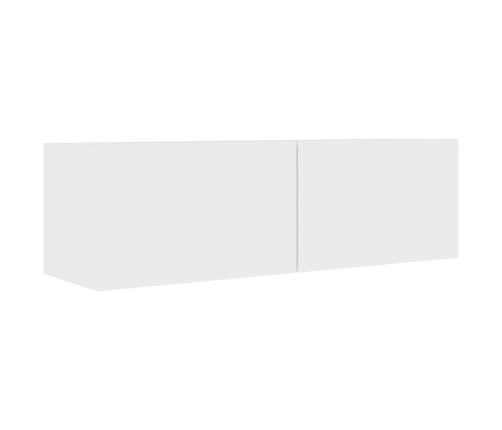 Mueble para TV pared madera contrachapada blanco 100x30x30 cm