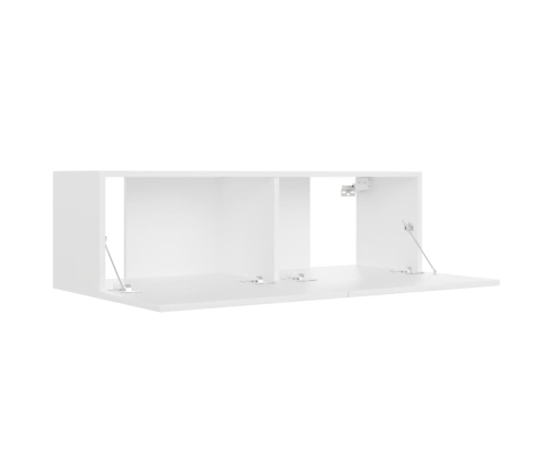 Mueble para TV pared madera contrachapada blanco 100x30x30 cm