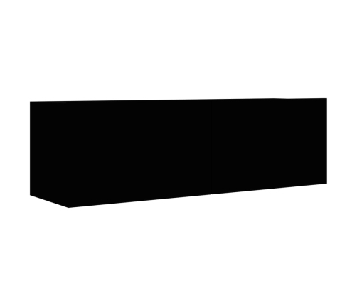 vidaXL Mueble pared TV madera contrachapada roble negro 100x30x30 cm