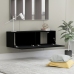 vidaXL Mueble pared TV madera contrachapada roble negro 100x30x30 cm