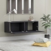 Mueble pared TV madera contrachapada gris 100x30x30 cm