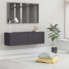 Mueble pared TV madera contrachapada gris 100x30x30 cm