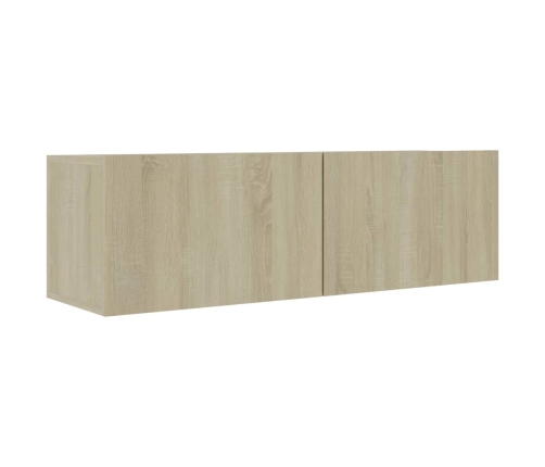 Mueble para TV madera contrachapada color roble 100x30x30 cm