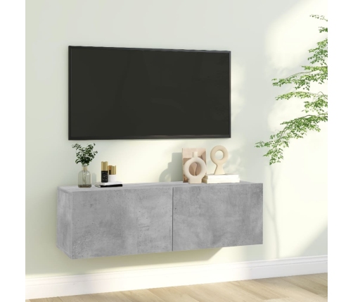 Mueble para TV madera contrachapada gris hormigón 100x30x30 cm