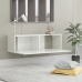 Mueble TV madera contrachapada blanco brillante 100x30x30 cm