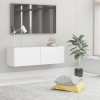 Mueble TV madera contrachapada blanco brillante 100x30x30 cm