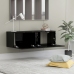 Mueble TV madera contrachapada negro brillante 100x30x30 cm