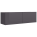 Mueble TV madera contrachapada gris brillante 100x30x30 cm