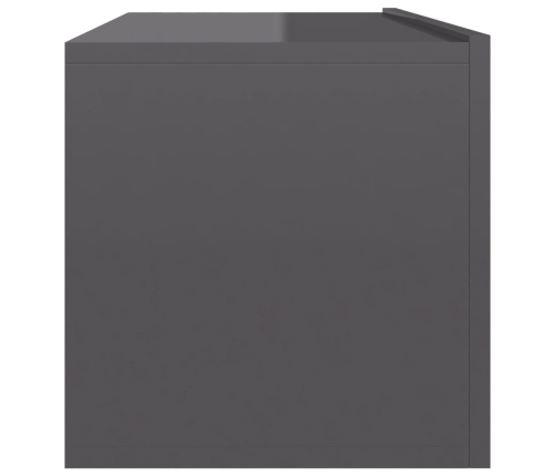 Mueble TV madera contrachapada gris brillante 100x30x30 cm