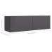 Mueble TV madera contrachapada gris brillante 100x30x30 cm