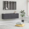 Mueble TV madera contrachapada gris brillante 100x30x30 cm