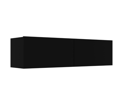 Mueble pared TV madera contrachapada negro 120x30x30 cm