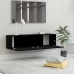 Mueble pared TV madera contrachapada negro 120x30x30 cm