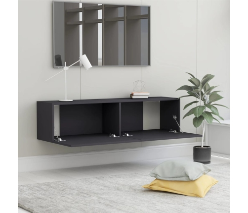 Mueble para TV madera contrachapada gris 120x30x30 cm