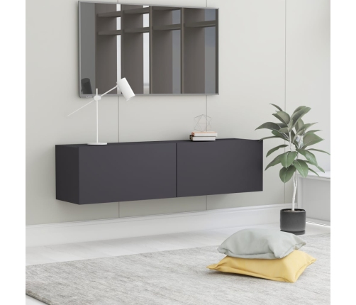 Mueble para TV madera contrachapada gris 120x30x30 cm