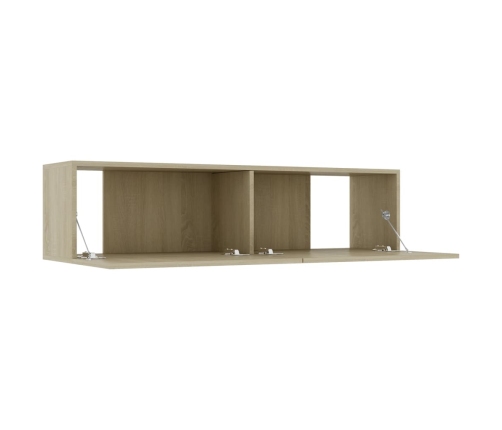 Mueble para TV madera contrachapada color roble 120x30x30 cm