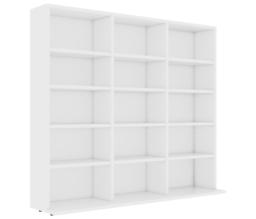 Armario para CDs madera contrachapada blanco 102x23x89,5 cm